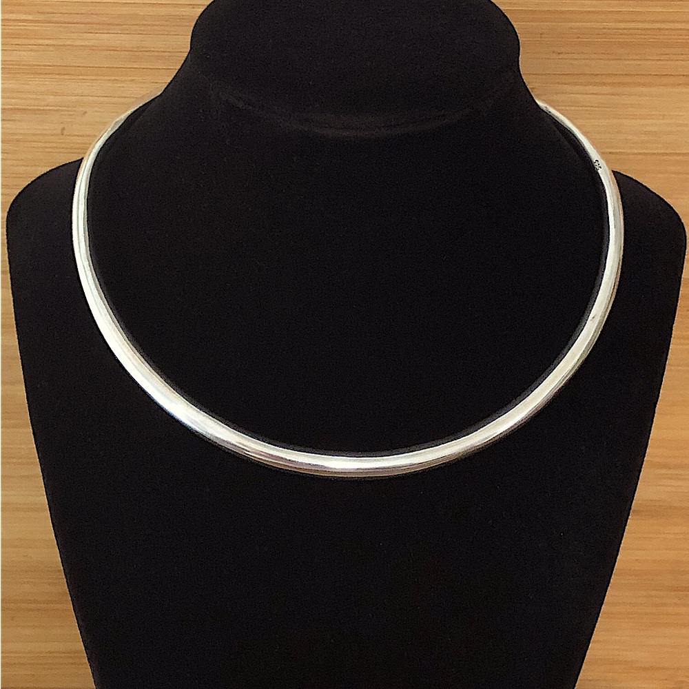 $154  Estate Choker Collar  Sterling Silver  19 Grams  Marked 925